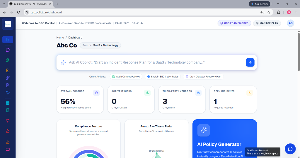 GRC Copilot Pro Dashboard